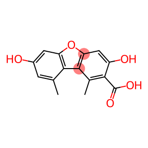 2-Dibenzofurancarboxylic acid, 3,7-dihydroxy-1,9-dimethyl-