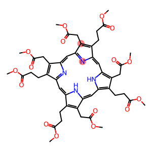 tetramethyl 3,8,13,17-tetrakis(2-methoxy-2-oxoethyl)-21H,23H-porphine-2,7,12,18-tetrapropionate