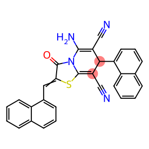 7H-Thiazolo[3,2-a]pyridine-6,8-dicarbonitrile, 5-amino-2,3-dihydro-7-(1-naphthalenyl)-2-(1-naphthalenylmethylene)-3-oxo-