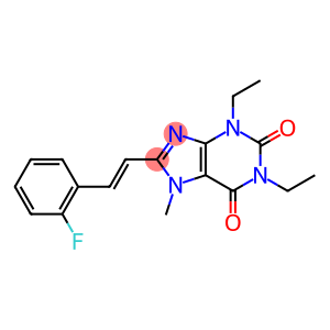 (E)-1,3-Diethyl-8-(2-(2-fluorophenyl)ethenyl)-7-methyl-3,7-dihydro-1H- purine-2,6-dione