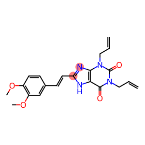 1H-Purine-2,6-dione, 3,7-dihydro-8-(2-(3,4-dimethoxyphenyl)ethenyl)-1, 3-di-2-propenyl-, (E)-