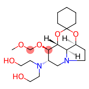 Ethanol, 2,2-octahydro-9-(methoxymethoxy)spirocyclohexane-1,2-1,3dioxino4,5,6-hiindolizin-8-yliminobis-, 3aS-(3a.alpha.,8.alpha.,9.beta.,9a.beta.,9b.alpha.)-