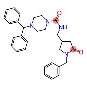 4-benzhydryl-N-[(1-benzyl-5-oxo-3-pyrrolidinyl)methyl]-1-piperazinecarboxamide