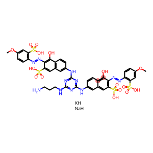 2-Naphthalenesulfonic acid, 7,7-6-(3-aminopropyl)amino-1,3,5-triazine-2,4-diyldiiminobis4-hydroxy-3-(4-methoxy-2-sulfophenyl)azo-, potassium sodium salt