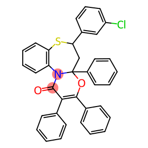 6-(3-chlorophenyl)-2,3,4a-triphenyl-5,6-dihydro-1H,4aH-[1,3]oxazino[2,3-d][1,5]benzothiazepin-1-one