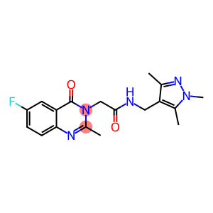 2-(6-fluoro-2-methyl-4-oxoquinazolin-3(4H)-yl)-N-[(1,3,5-trimethyl-1H-pyrazol-4-yl)methyl]acetamide