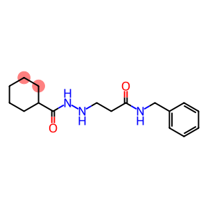 Cyclohexanecarboxylic acid, 2-[3-oxo-3-[(phenylmethyl)amino]propyl]hydrazide