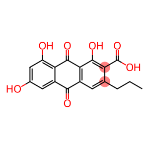 9,10-Dihydro-1,6,8-trihydroxy-9,10-dioxo-3-propyl-2-anthracenecarboxylic acid