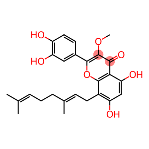 5,7,3',4'-Tetrahydroxy-3-methoxy-8-geranylflavone