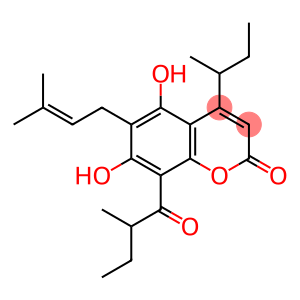 5,7-Dihydroxy-6-(3-methyl-2-butenyl)-8-(2-methyl-1-oxobutyl)-4-(1-methylpropyl)-2H-1-benzopyran-2-one