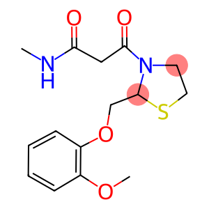 3-Thiazolidinepropanamide, 2-((2-methoxyphenoxy)methyl)-N-methyl-beta- oxo-