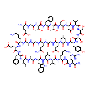 GLU-GLY-THR-PHE-THR-SER-ASP-VAL-SER-SER-TYR-LEU-GLU-GLY-GLN-ALA-ALA-LYS-GLU-PHE-ILE-ALA-TRP-LEU-VAL-LYS-GLY-ARG-NH2