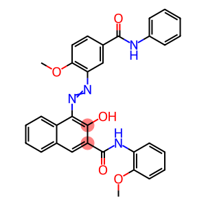 2-Naphthalenecarboxamide, 3-hydroxy-N-(2-methoxyphenyl)-4-((2-methoxy-5-((phenylamino)carbonyl)phenyl)azo)-