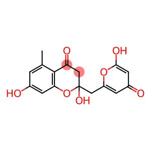 4H-1-Benzopyran-4-one, 2,3-dihydro-2,7-dihydroxy-2-[(6-hydroxy-4-oxo-4H-pyran-2-yl)methyl]-5-methyl-