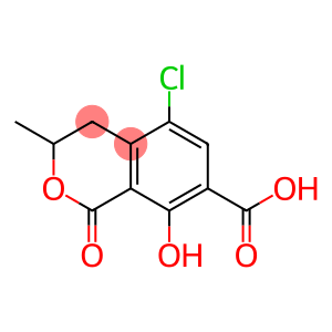 1H-2-苯并吡喃-7-羧基LIC酸, 5-氯-3,4-二氢-8-羟基-3-甲基-1-氧代-