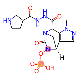 (4R,7R,8S)-4,5,6,8-Tetrahydro-1-methyl-6-oxo5-(sulfooxy)-1H-4,7-methanopyrazolo[3,4-e] [1,3]diazepine-8-carboxylic acid 8-[2-(3- pyrrolidinylcarbonyl)hydrazide]