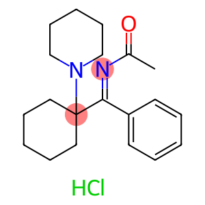 Acetamide, N-[phenyl[1-(1-piperidinyl)cyclohexyl]methylene]-, hydrochloride (1:1)
