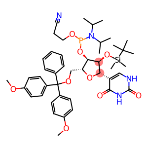 2,4(1H,3H)-Pyrimidinedione, 5-[5-O-[bis(4-methoxyphenyl)phenylmethyl]-3-O-[[bis(1-methylethyl)amino](2-cyanoethoxy)phosphino]-2-O-[(1,1-dimethylethyl)dimethylsilyl]-β-D-ribofuranosyl]-