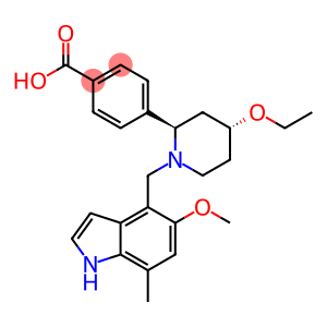 Benzoic acid, 4-[(2R,4R)-4-ethoxy-1-[(5-methoxy-7-methyl-1H-indol-4-yl)methyl]-2-piperidinyl]-