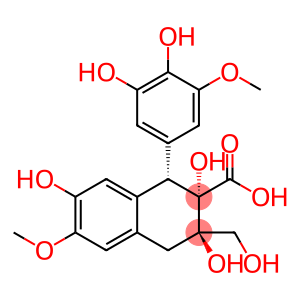 2-Naphthalenecarboxylic acid, 1-(3,4-dihydroxy-5-methoxyphenyl)-1,2,3,4-tetrahydro-2,3,7-trihydroxy-3-(hydroxymethyl)-6-methoxy-, (1S,2S,3R)-