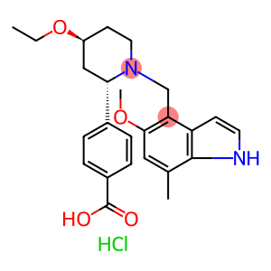 4-((2S,4S)-4-ethoxy-1-((5-methoxy-7-methyl-1H-indol-4-yl)methyl)piperidin-2-yl)benzoicacidhydrochloride