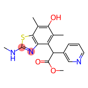 4-Benzothiazoleacetic  acid,  6-hydroxy-5,7-dimethyl-2-(methylamino)--alpha--3-pyridinyl-,  methyl  ester