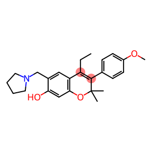 2H-1-Benzopyran-7-ol,4-ethyl-3-(4-methoxyphenyl)-2,2-dimethyl-6-(1-pyrrolidinylmethyl)-