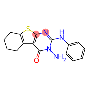 (1)Benzothieno(2,3-d)pyrimidin-4(3H)-one, 5,6,7,8-tetrahydro-3-amino-2 -(phenylamino)-