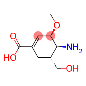 1-Cyclohexene-1-carboxylic acid, 4-amino-5-(hydroxymethyl)-3-methoxy-, [3R-(3α,4α,5β)]- (9CI)