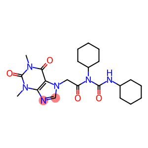 7H-Purine-7-acetamide, 1,2,3,6-tetrahydro-N-cyclohexyl-N-((cyclohexyla mino)carbonyl)-1,3-dimethyl-2,6-dioxo-
