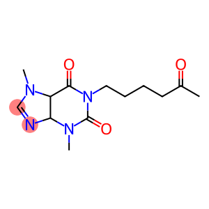 1H-Purine-2,6-dione, 3,4,5,7-tetrahydro-3,7-dimethyl-1-(5-oxohexyl)-