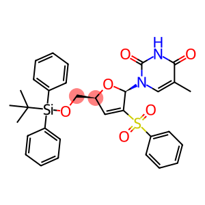 Uridine, 2′,3′-didehydro-2′,3′-dideoxy-5′-O-[(1,1-dimethylethyl)diphenylsilyl]-5-methyl-2′-(phenylsulfonyl)-