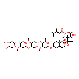 Pregn-5-en-20-one, 3-[(O-2,6-dideoxy-3-O-methyl-β-D-ribo-hexopyranosyl-(1→4)-O-2,6-dideoxy-3-O-methyl-β-D-arabino-hexopyranosyl-(1→4)-O-2,6-dideoxy-3-O-methyl-β-D-ribo-hexopyranosyl-(1→4)-2,6-dideoxy-3-O-methyl-β-D-ribo-hexopyranosyl)oxy]-12-[[(2E)-3,4-dimethyl-1-oxo-2-penten-1-yl]oxy]-8,14,17-trihy...