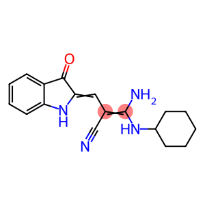 3-amino-3-(cyclohexylamino)-2-[(3-oxo-1,3-dihydro-2H-indol-2-ylidene)methyl]acrylonitrile