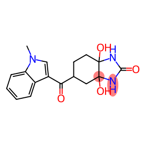 3a,7a-dihydroxy-5-(1-methylindole-3-carbonyl)-1,3,4,5,6,7-hexahydrobenzimidazol-2-one