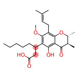 2H-1-Benzopyran-6-propanoic acid, 3,4-dihydro-5-hydroxy-7-methoxy-2,3-dimethyl-8-(3-methyl-2-buten-1-yl)-4-oxo-β-pentyl-, (βR,2R,3R)-