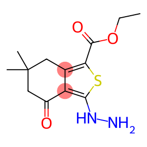 ETHYL 6,6-DIMETHYL-3-HYDRAZINO-4-OXO-4,5,6,7-TETRAHYDROBENZO(C)THIOPHENE-1-CARBOXYLATE, TECH.