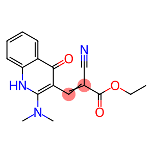 2-Propenoic acid, 2-cyano-3-[2-(dimethylamino)-1,4-dihydro-4-oxo-3-quinolinyl]-, ethyl ester