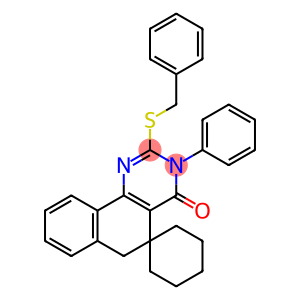 2-benzylsulfanyl-3-phenylspiro[6H-benzo[h]quinazoline-5,1'-cyclohexane]-4-one