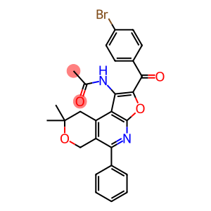 N-(2-(4-bromobenzoyl)-8,8-dimethyl-5-phenyl-8,9-dihydro-6H-furo[2,3-b]pyrano[4,3-d]pyridin-1-yl)acetamide