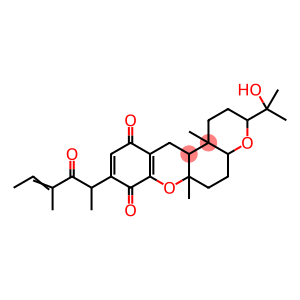 Pyrano[3,2-a]xanthene-8,11-dione, 9-[(1S,2E)-1,3-dimethyl-2-oxo-3-pentenyl]-1,2,3,4a,5,6,6a,12,12a,12b-decahydro-1-(1-hydroxy-1-methylethyl)-6a,12b-dimethyl-, (3R,4aR,6aR,12aR,12bR)- (9CI)