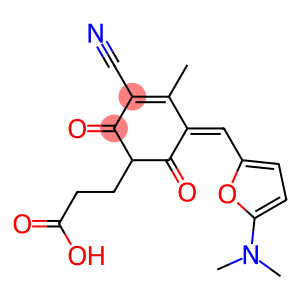 3-Cyclohexene-1-propanoic  acid,  3-cyano-5-[[5-(dimethylamino)-2-furanyl]methylene]-4-methyl-2,6-dioxo-