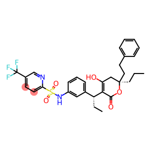 N-[3-[(1R)-1-[(6R)-5,6-Dihydro-4-hydroxy-2-oxo-6-(2-phenylethyl)-6-propyl-2H-pyran-3-yl]propyl]phenyl]-5-(trifluoromethyl)-2-pyridinesulfonamide