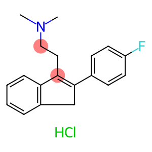 1H-Indene-3-ethanamine, 2-(4-fluorophenyl)-N,N-dimethyl-, hydrochloride (1:1)