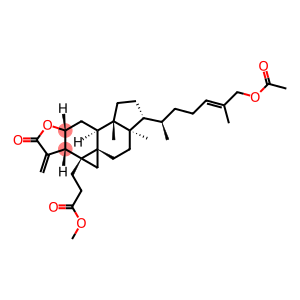 1H-Cyclopenta[7,8]cyclopropa[4,4a]naphtho[2,3-b]furan-10b(2H)-propanoic acid, 4-[(1R,4E)-6-(acetyloxy)-1,5-dimethyl-4-hexen-1-yl]dodecahydro-3a,6a-dimethyl-10-methylene-9-oxo-, methyl ester, (1aS,3aR,4R,6aS,6bS,7aR,10aR,10bR)-