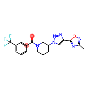 3-[4-(3-Methyl-1,2,4-oxadiazol-5-yl)-1H-1,2,3-triazol-1-yl]-1-[3-(trifluoromethyl)benzoyl]piperidine