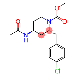 1-Piperidinecarboxylic acid, 4-(acetylamino)-2-[(4-chlorophenyl)methyl]-, methyl ester, trans- (9CI)