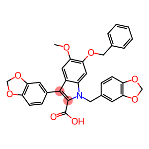 1H-Indole-2-carboxylic acid, 3-(1,3-benzodioxol-5-yl)-1-(1,3-benzodioxol-5-ylmethyl)-5-methoxy-6-(phenylmethoxy)-