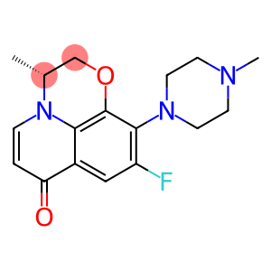 7H-Pyrido[1,2,3-de]-1,4-benzoxazin-7-one, 9-fluoro-2,3-dihydro-3-methyl-10-(4-methyl-1-piperazinyl)-, (3R)-