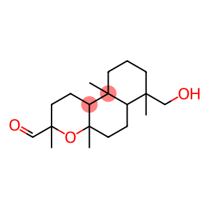 15-Nor-5β,8βH,8βH,10α-labdan-14-al, 8,13-epoxy-19-hydroxy-, (13R)-(-)- (8CI)